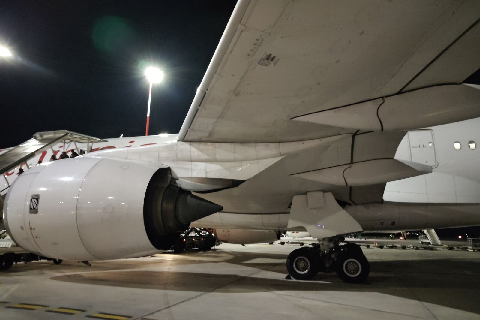An aircraft on stand at Fiumicino.
