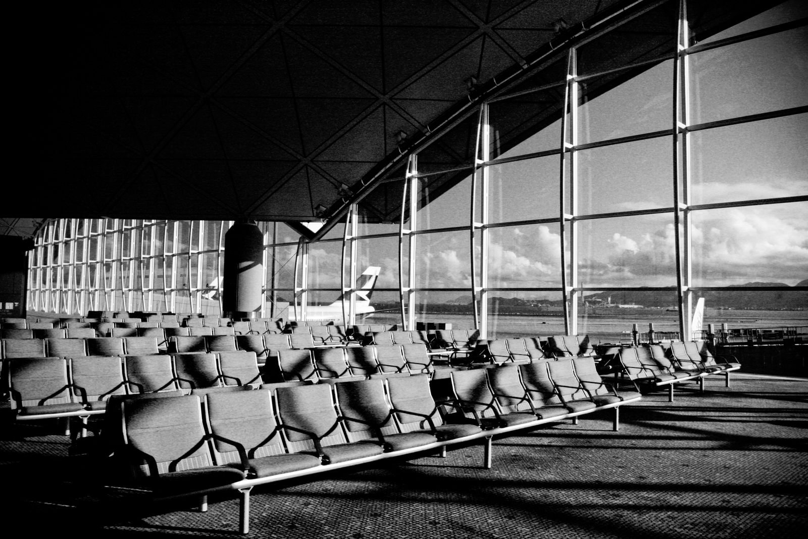 Seating inside a terminal.