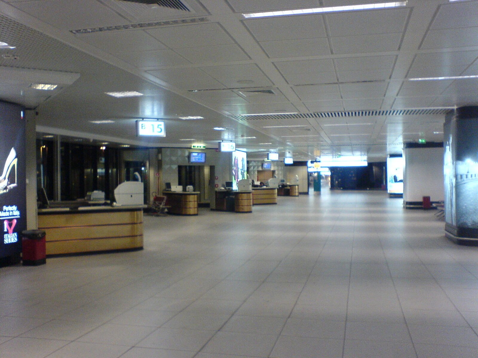 Inside a departure gate area at Fiumicino.
