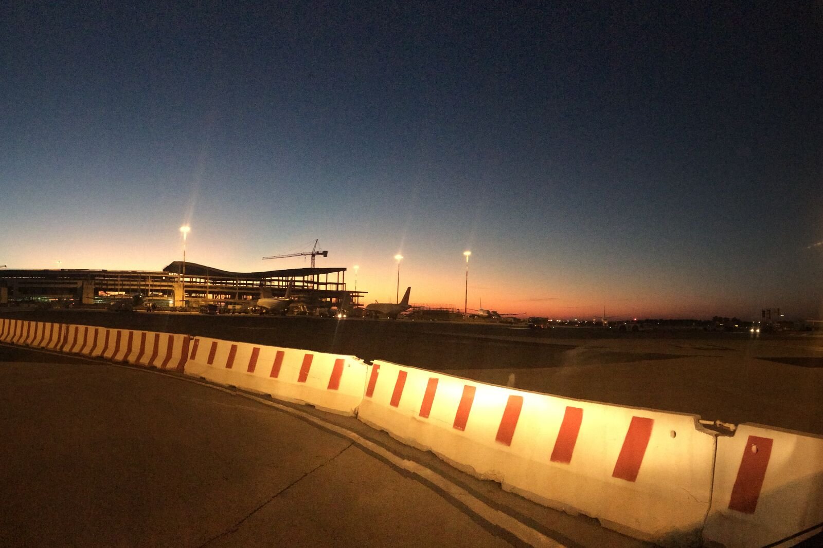 The airfield at sunset.